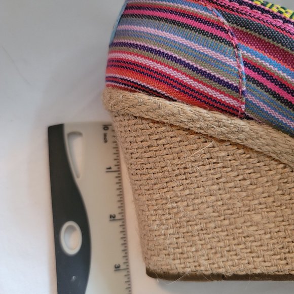 Toms Espadrilles - Pink Multi-Color Wedge Sandal - Picture 4 of 6